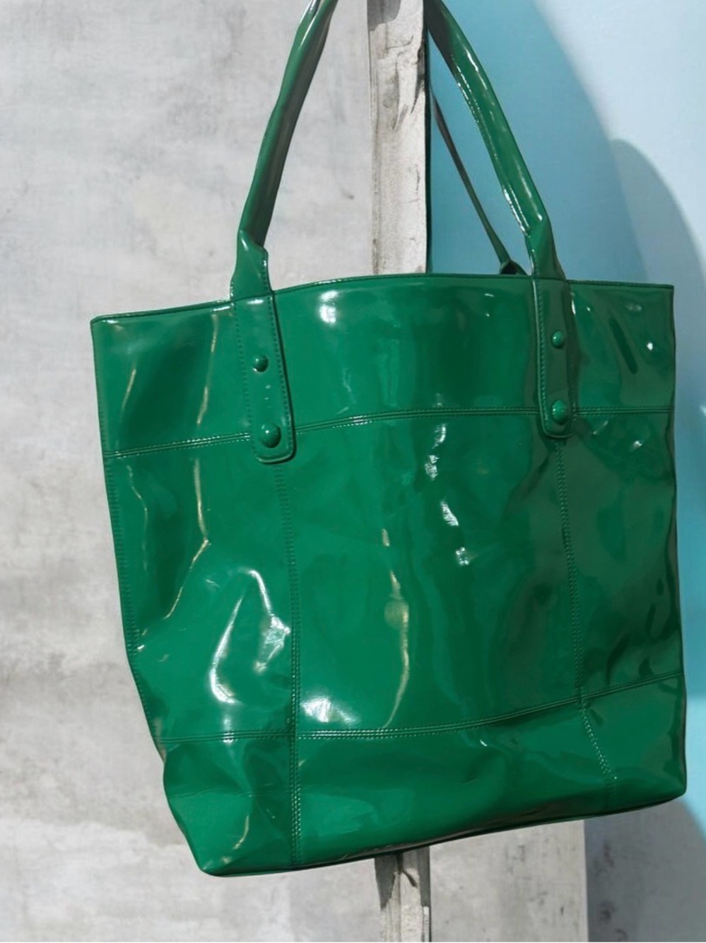 Green Patent Tote Bag - Women style& co tote Bags